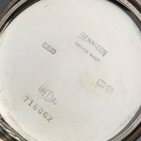 1943 British Bravingtons Renown pocket watch pure silver half hunter refurbished working well